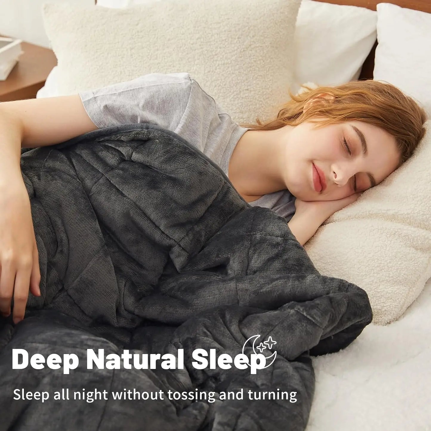 15 Lbs Weighted Blanket For Adults With Sherpa Fleece Comfort