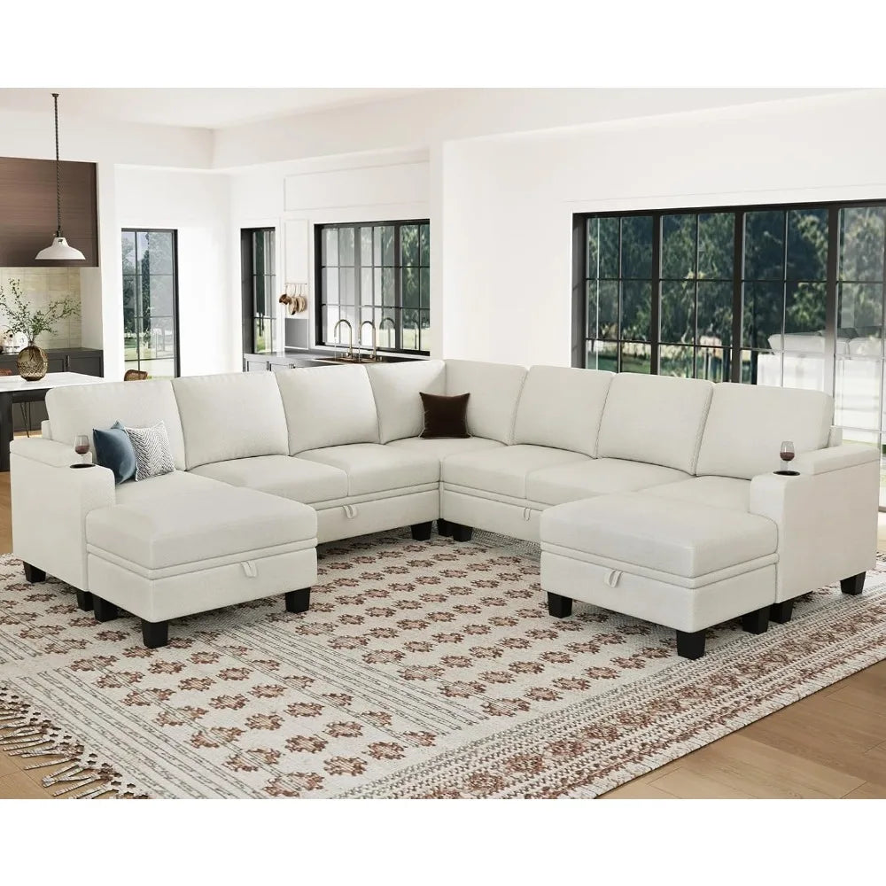 Modular Sectional Sofa With Storage U Shape Convertible Corner Couch