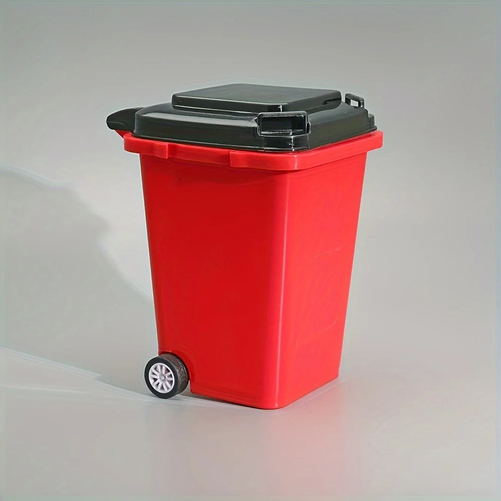 Portable Mini Desktop Trash Bin Pen Holder