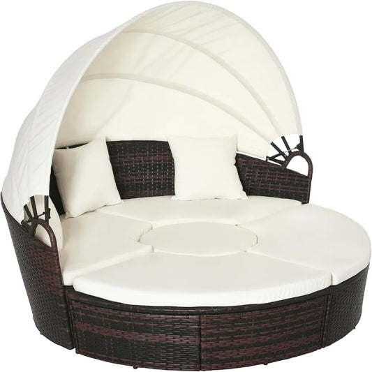 Round Convertible Daybed With Cushions