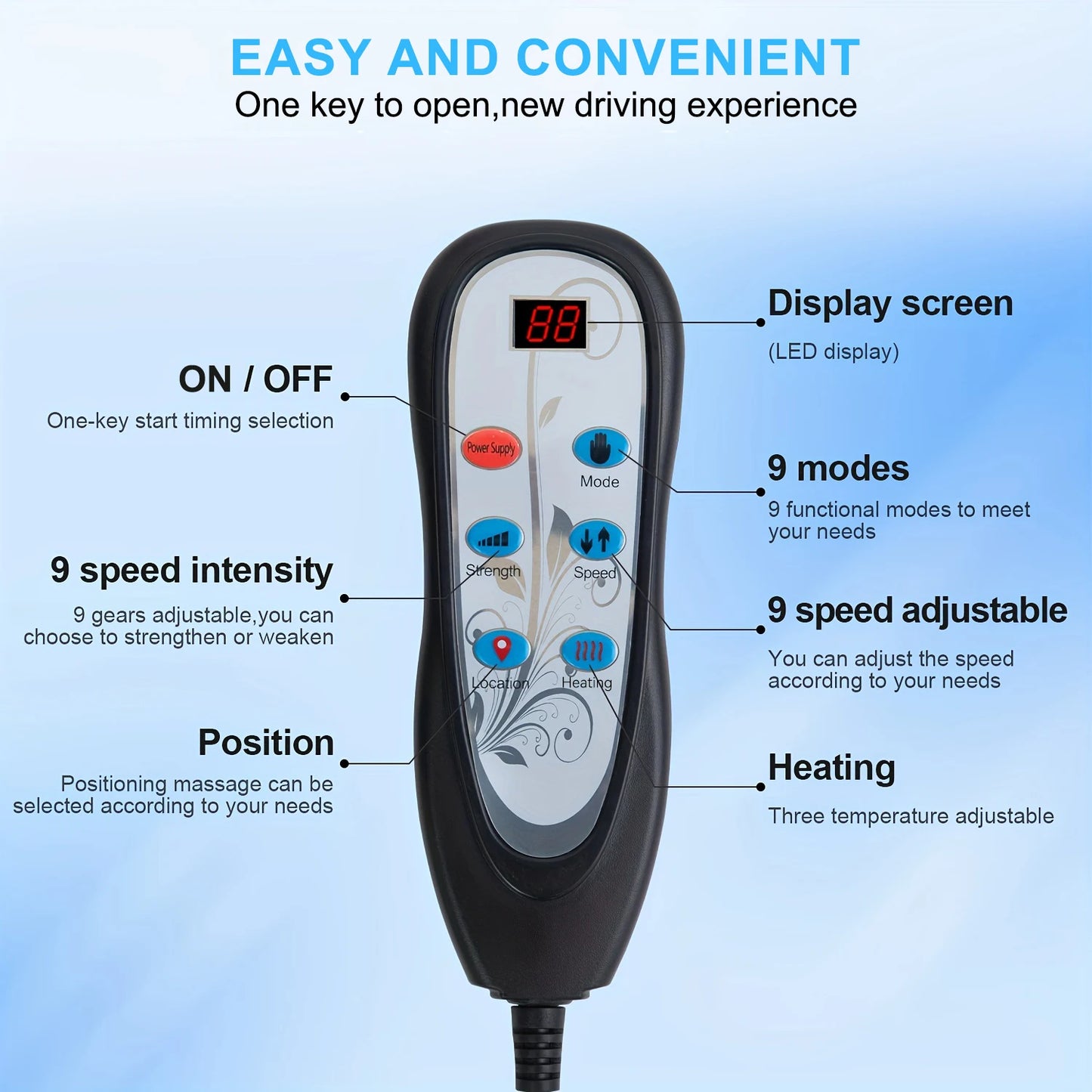 Homemassa Massage Chair Pad With Heat And 9 Modes