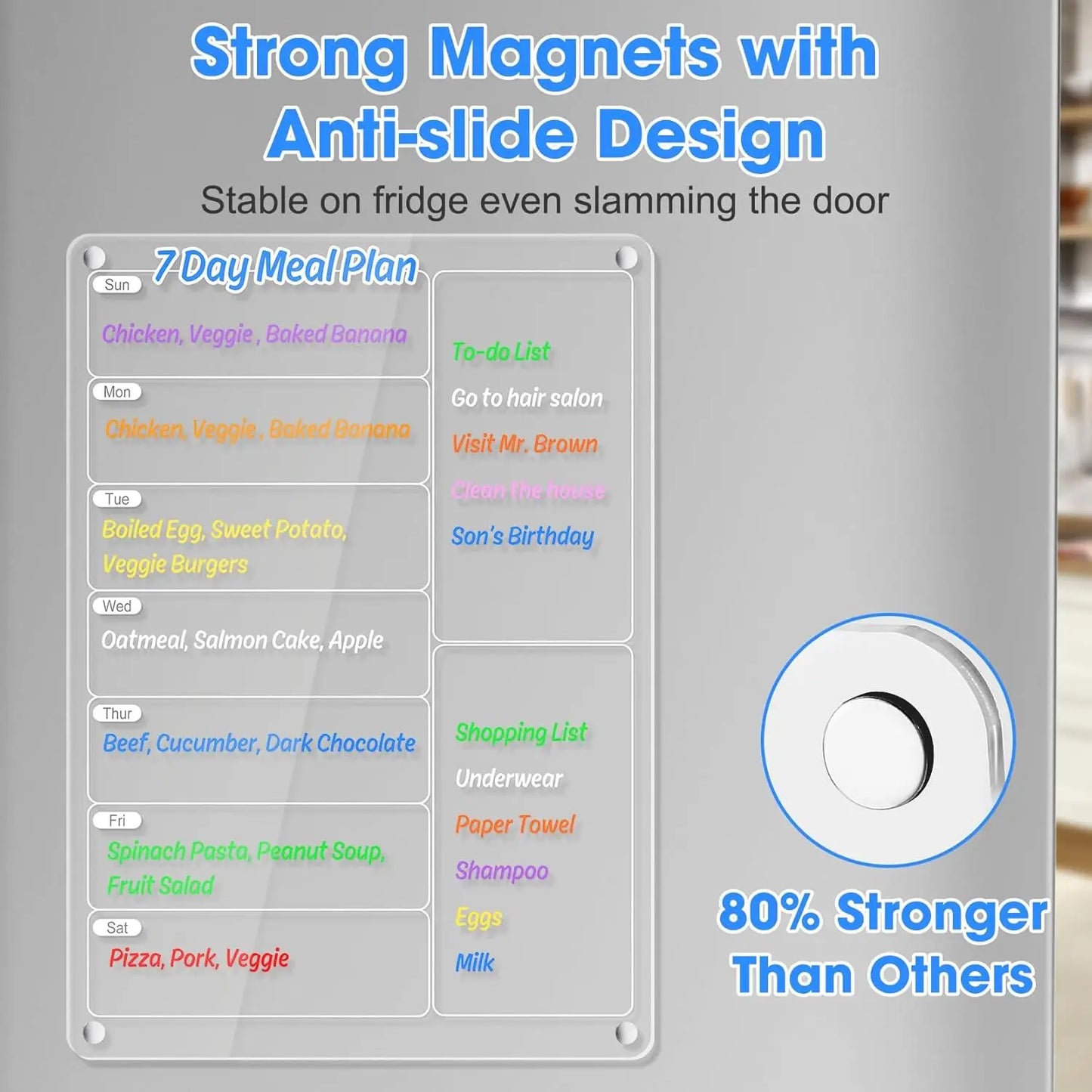 Magnetic Weekly Meal Planner Board For Easy Family Dinners