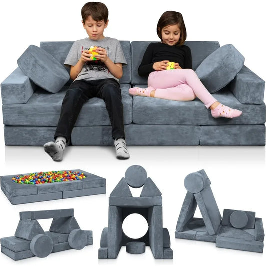 Modular Kids Play Couch 14pcs Sectional Sofa for Toddlers