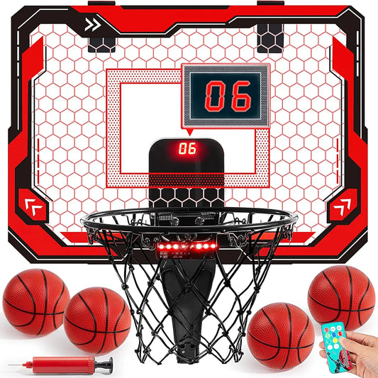 Joyfy Mini Indoor Basketball Hoop Over Door For Kids Scoreboard