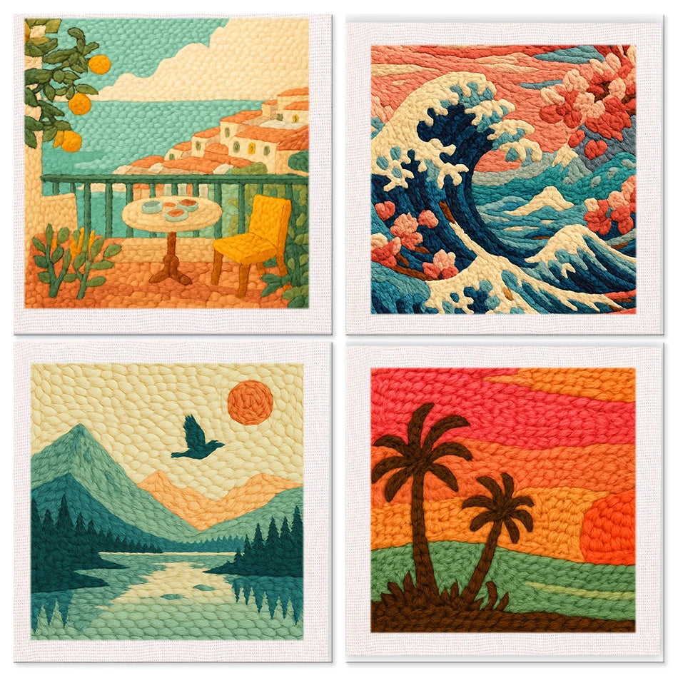 Punch Needle Embroidery Crafts Kit for Modern Home Decor Projects