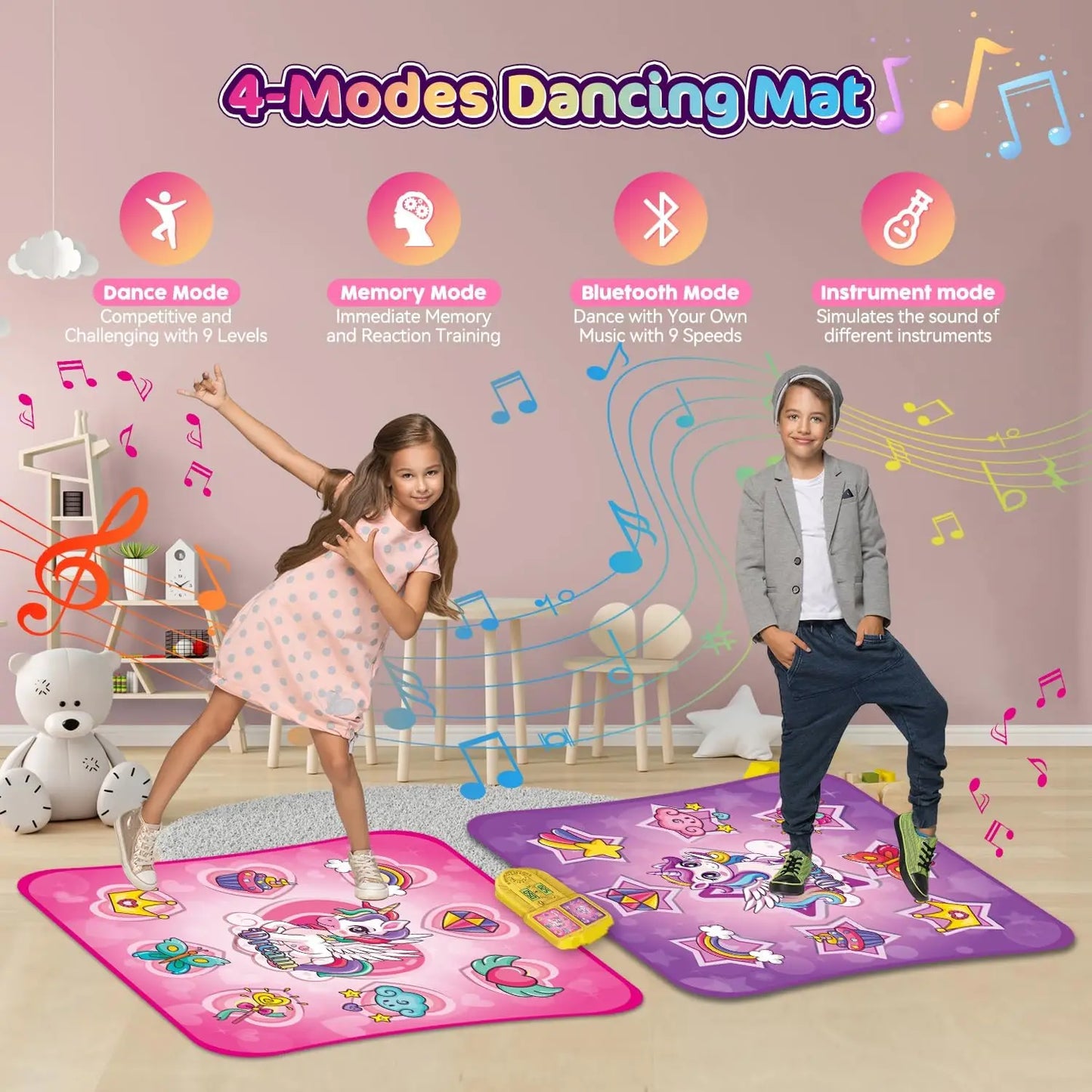 VATOS Unicorn Dance Mat Twin Pack 9 Level Dancing Game