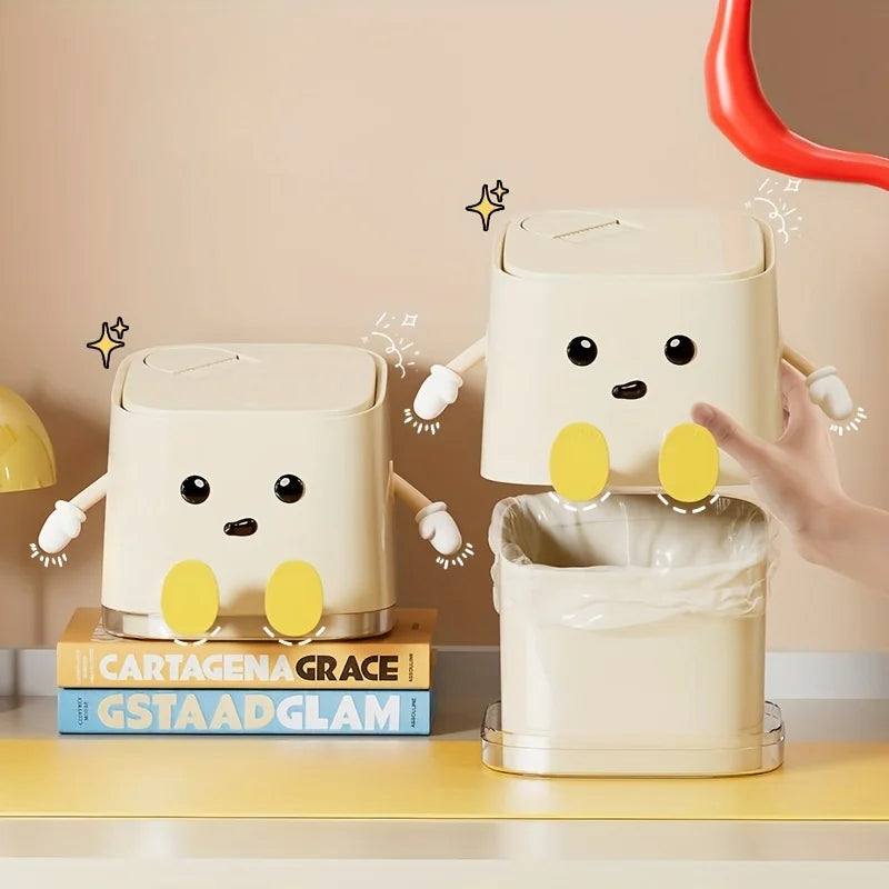 Cute Mini Desktop Trash Can For Office Desk Organization