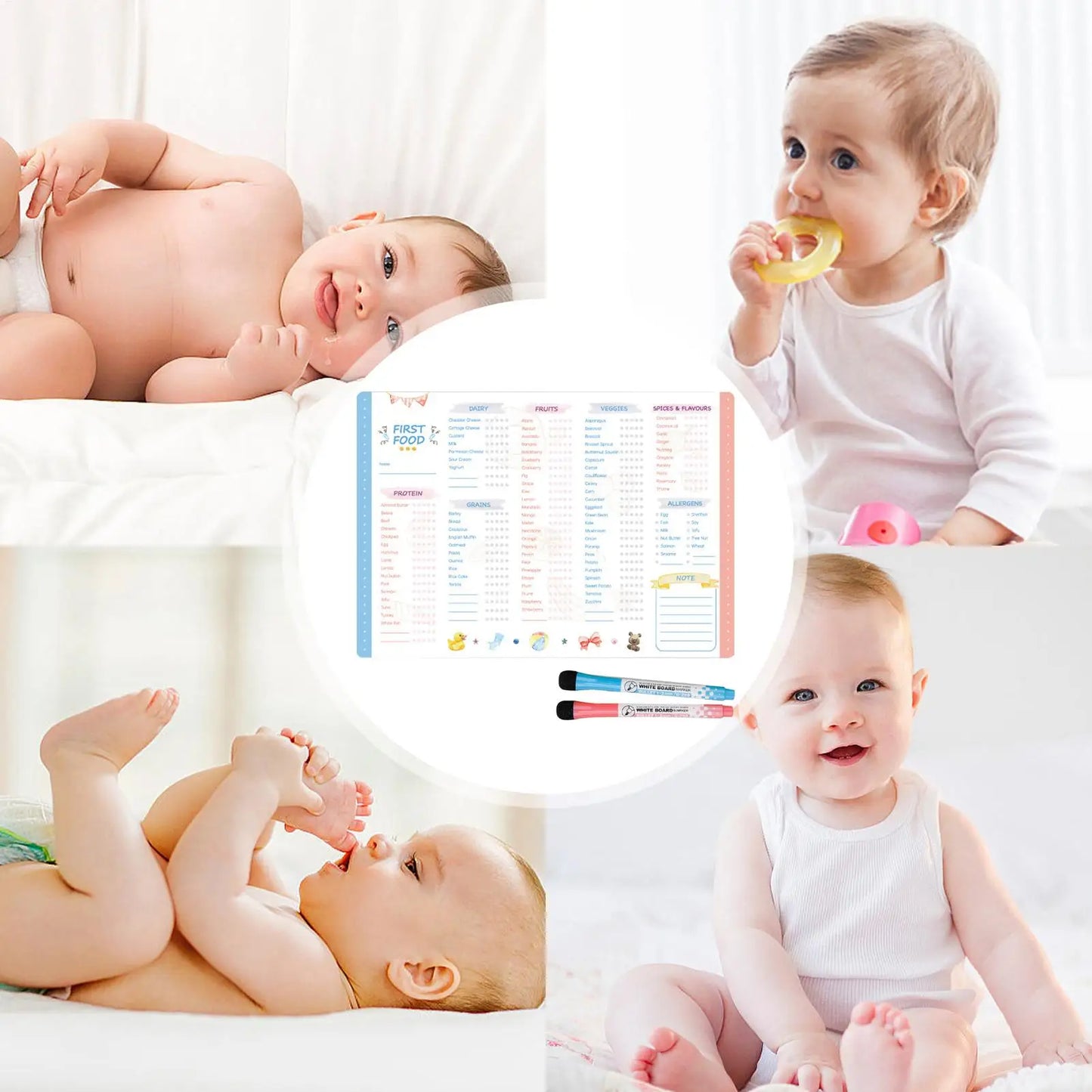 Magnetic First Foods Chart for Babies and Toddlers