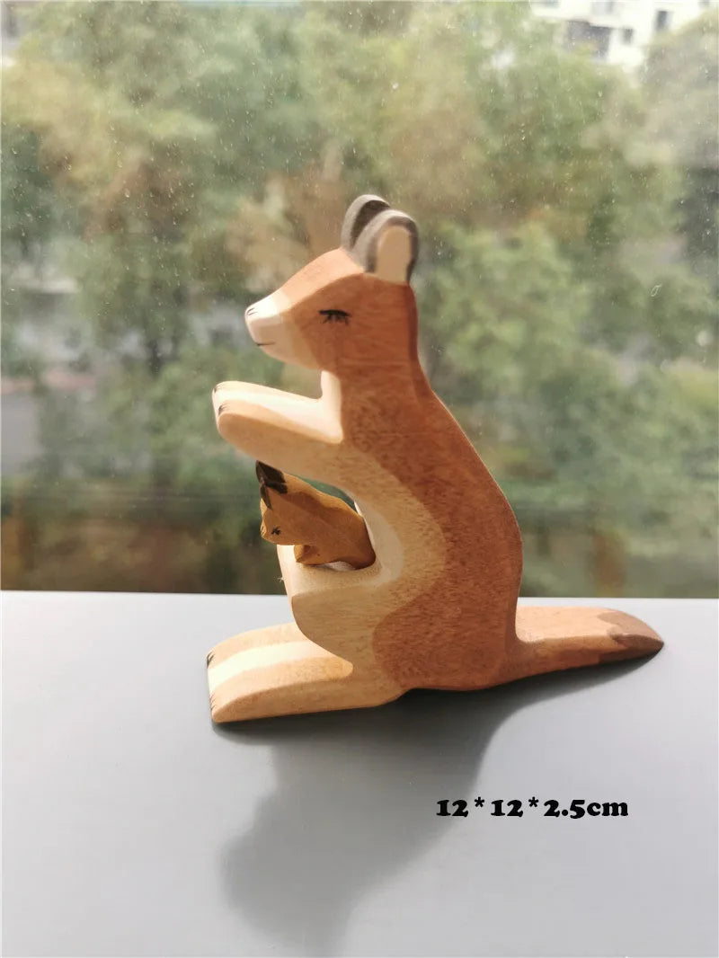 Jumpsecret Wooden Animals Stacking Blocks Set Basswood For Kids