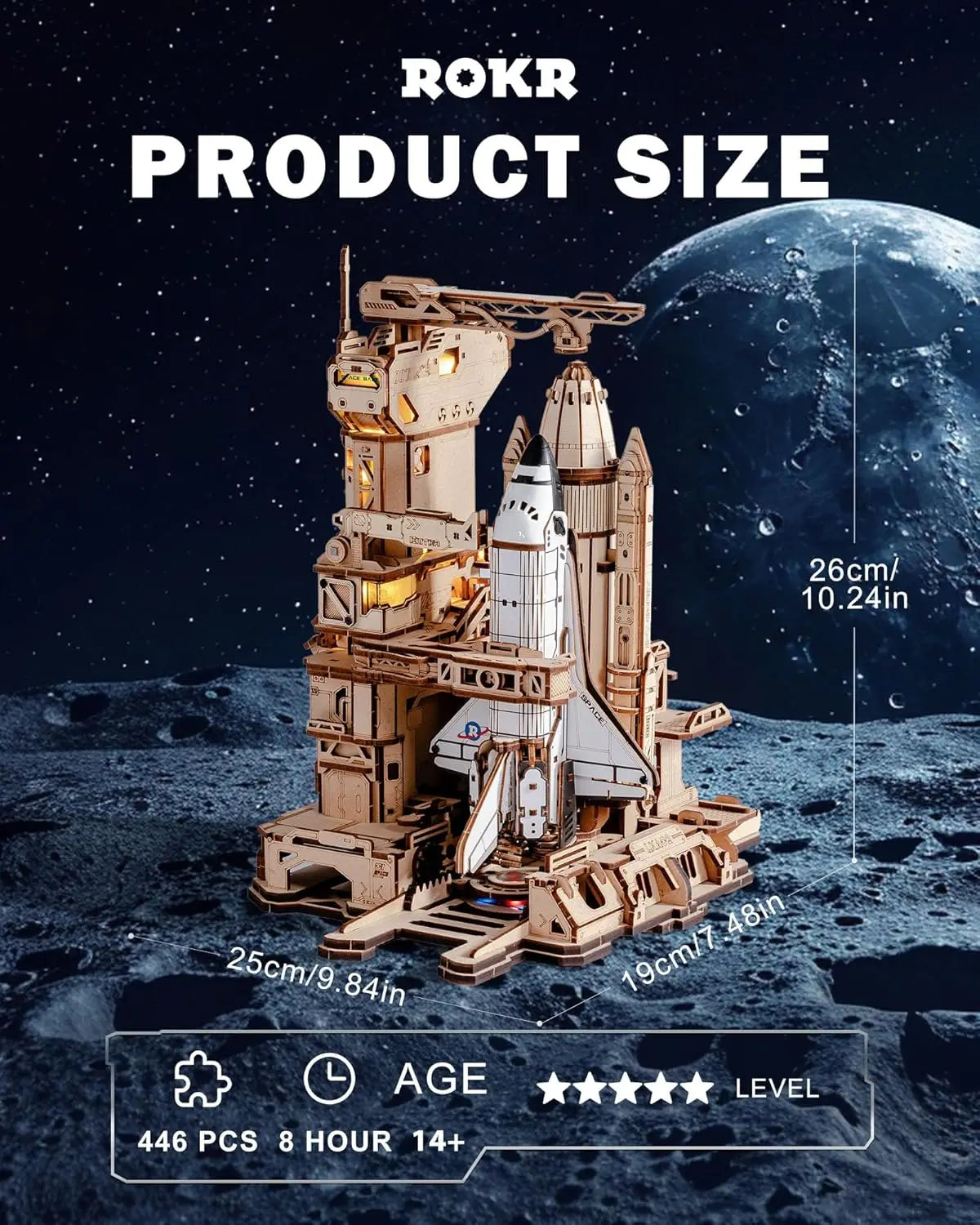 Robotime 3D Wooden Puzzle Space Shuttle Model Kit For Adults