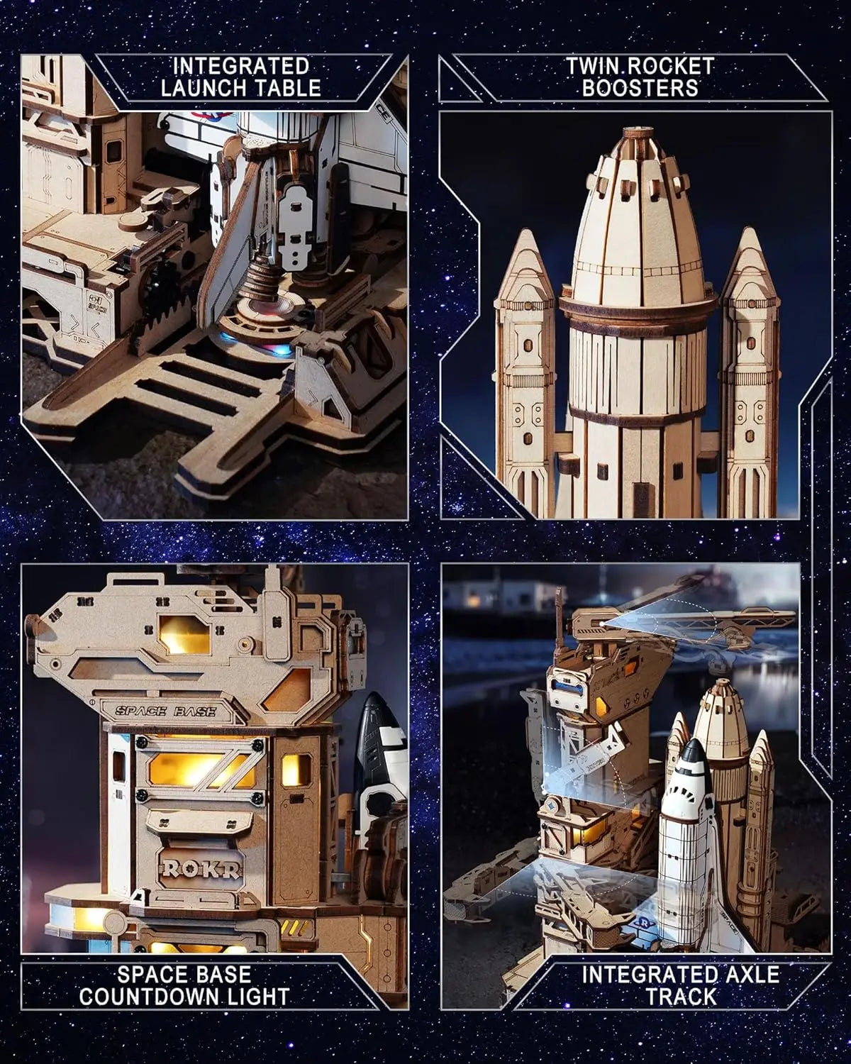 Robotime 3D Wooden Puzzle Space Shuttle Model Kit For Adults