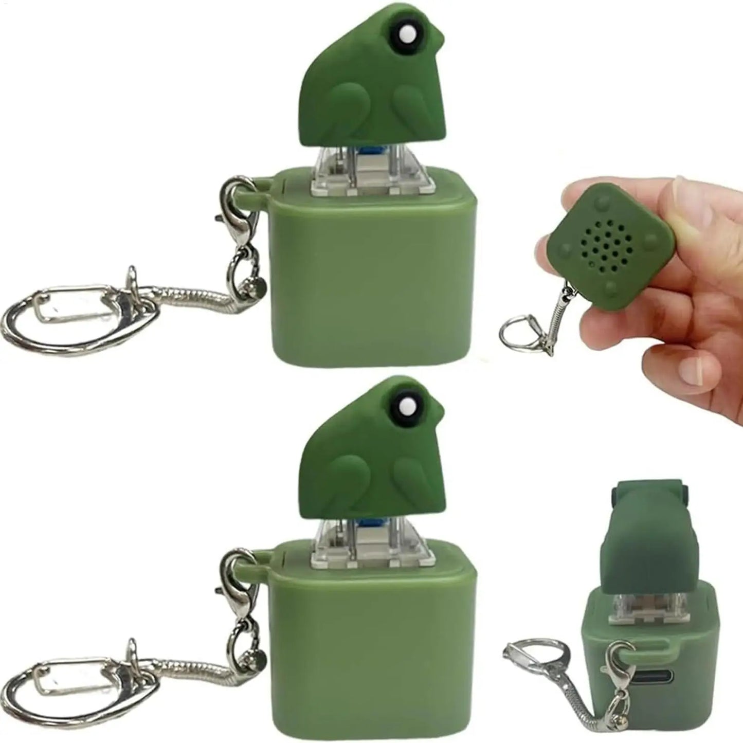 Funny Croaking Frog Keychain Rechargeable Keyboard Fidget Clicker Led Light