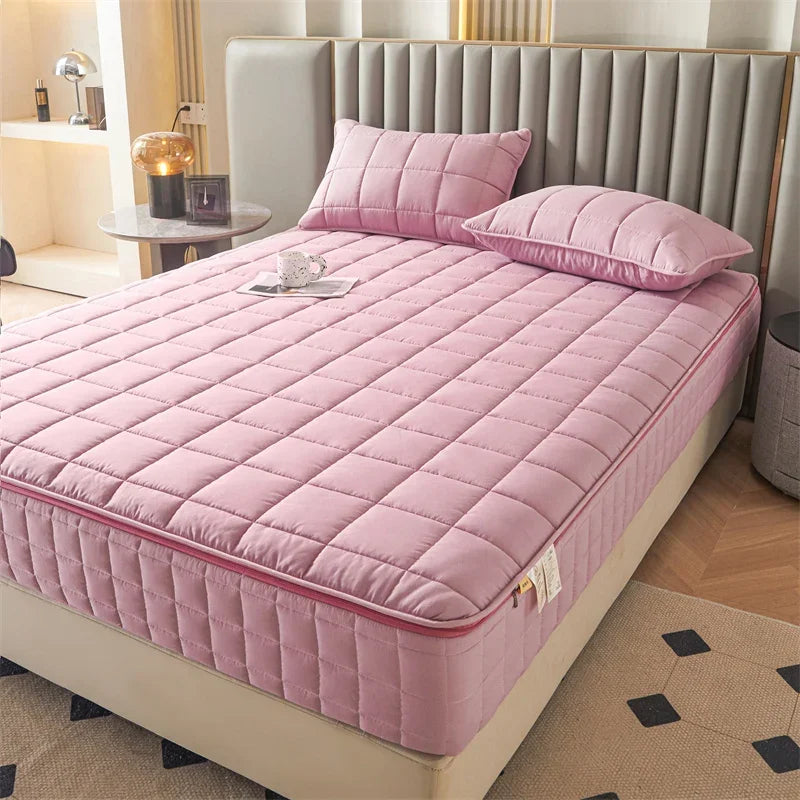 Fully Enclosed Thickened Fitted Sheet With Zip Off Top