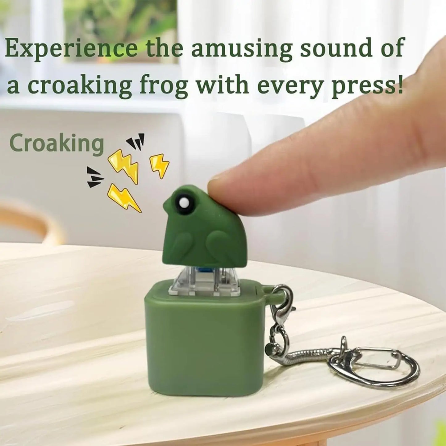 Funny Croaking Frog Keychain Rechargeable Keyboard Fidget Clicker Led Light
