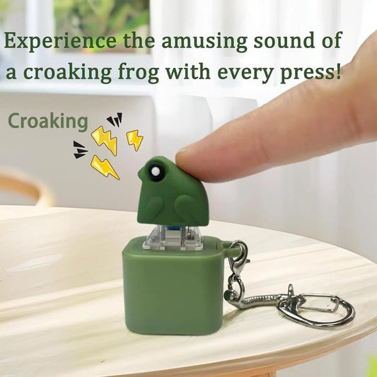Funny Croaking Frog Keychain Rechargeable Keyboard Fidget Clicker Led Light