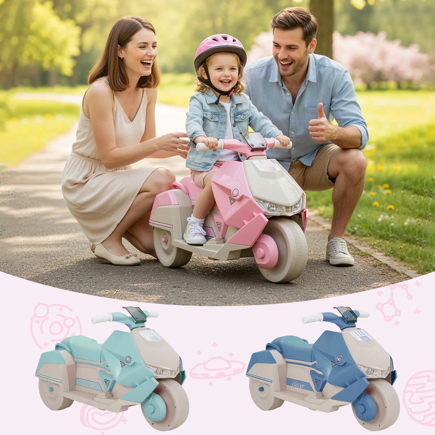 Kids Electric Motorcycle Ride On Car 6V Battery Lights Music