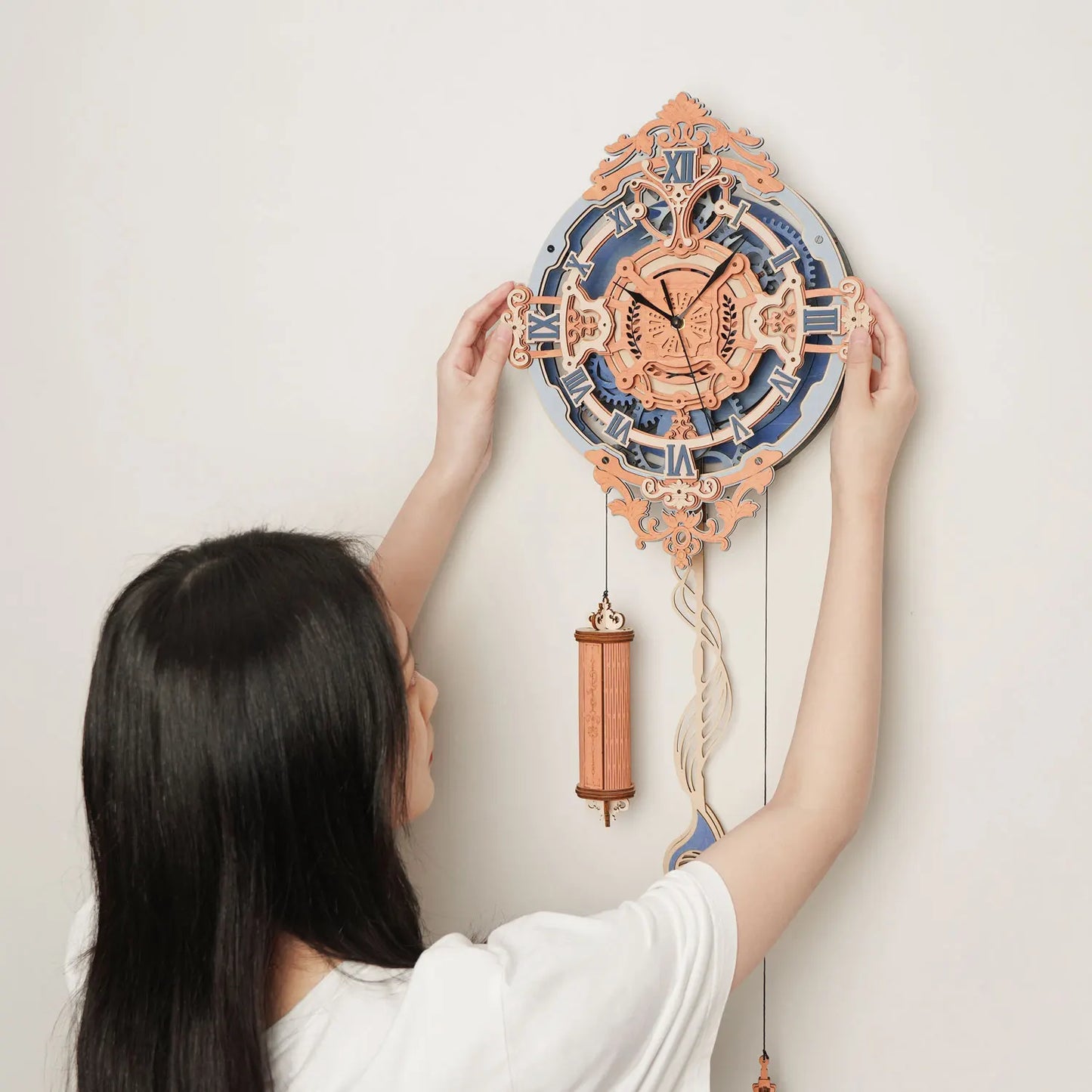 Robotime LC701 Mechanical Clock Puzzle Kit For DIY Wall Decor