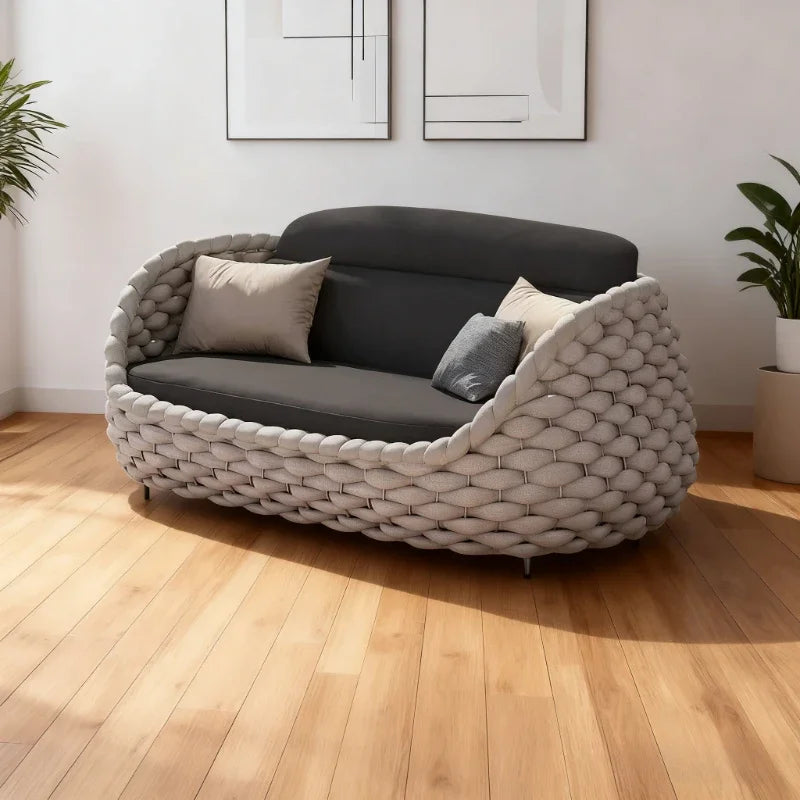 All Weather Rattan Outdoor Sofa Set For Villa Balcony Patio
