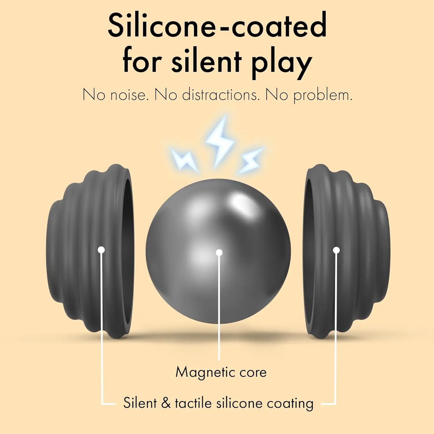 Textured Silicone Magnetic Fidget Balls Stress Relief Toy