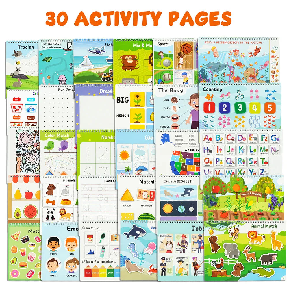 Busy Book For Toddlers Preschool Learning Activities Autism Sensory Toys