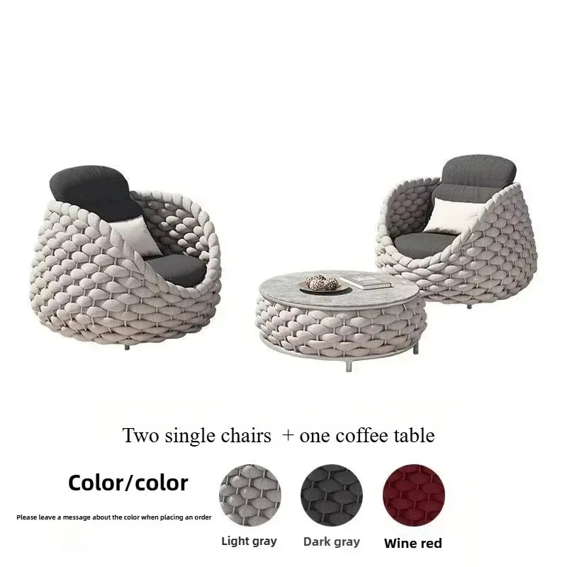 All Weather Rattan Outdoor Sofa Set For Villa Balcony Patio