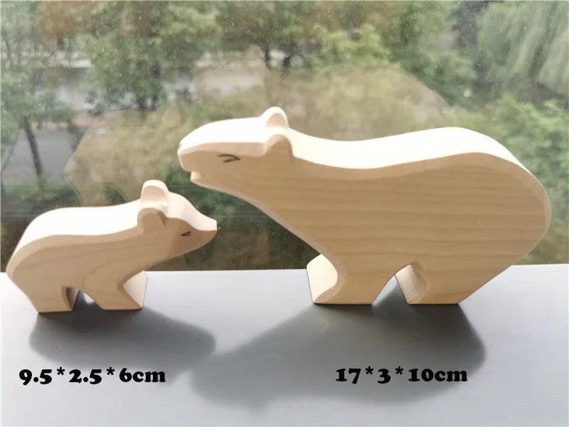Jumpsecret Wooden Animals Stacking Blocks Set Basswood For Kids