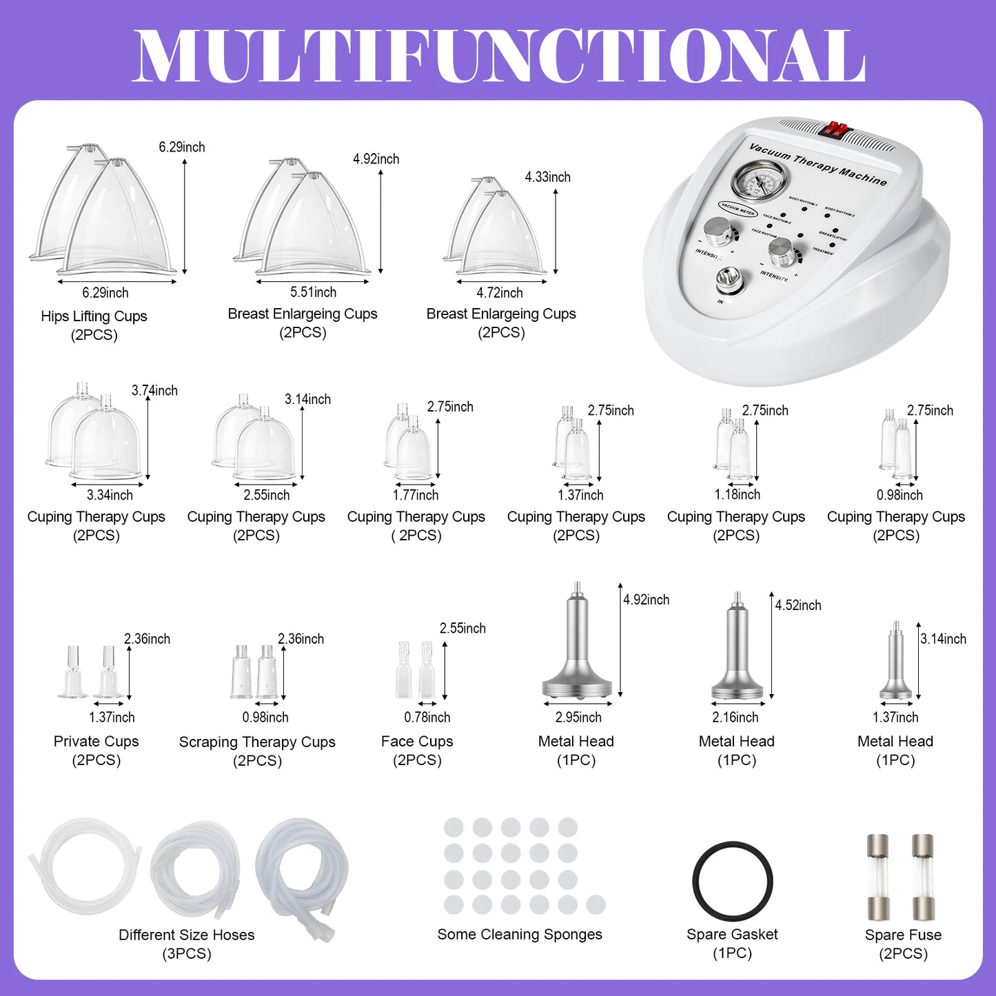 Vacuum Therapy Massage Machine With 24 Cups For Body Shaping
