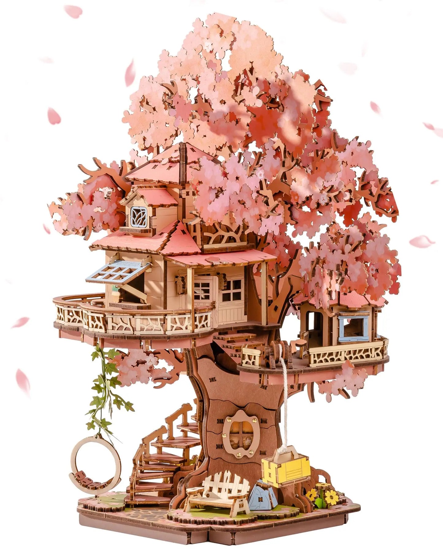 Robotime Sakura Tree House 3D Wooden Puzzle Kit Swing Stairs
