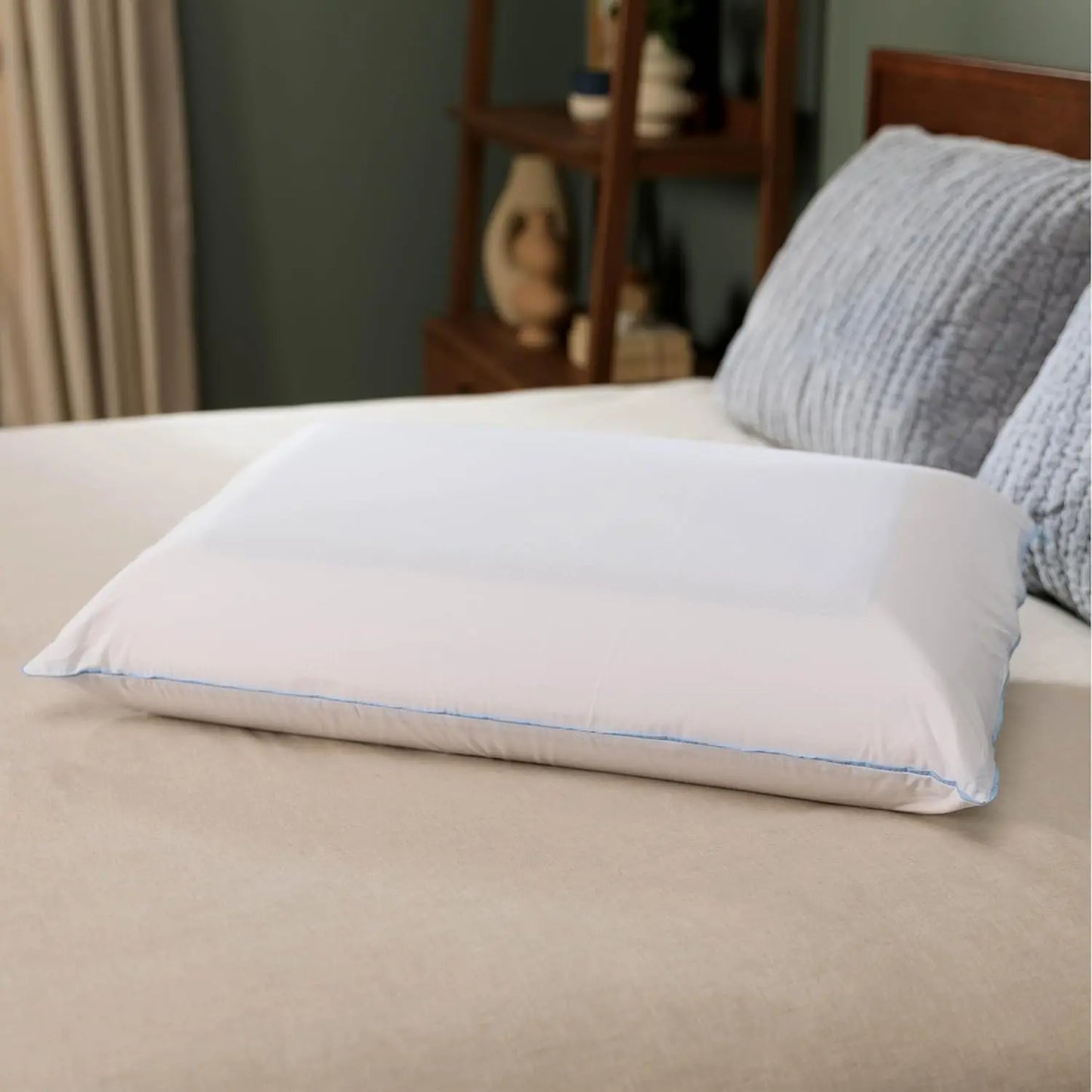 King Size Cooling Gel Pillow with Cotton Cover for Pain Relief and All Sleep Positions, White
