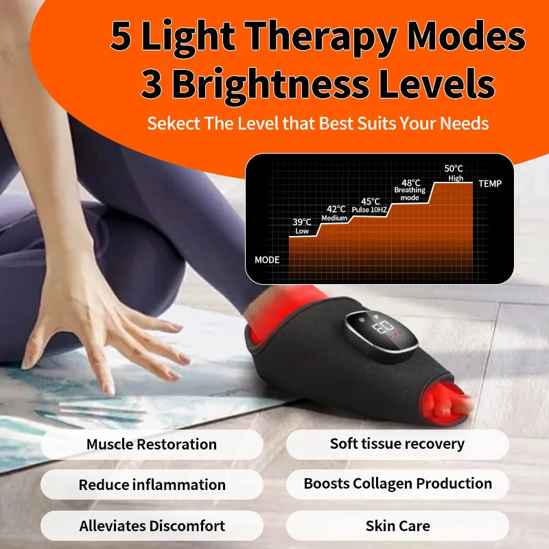 Wireless Light Therapy Massage Belt 660nm 850nm For Plantar Fasciitis