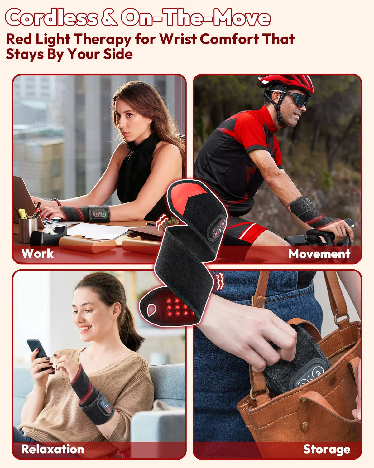 Infrared LED Red Light Therapy Wrap With Heat And Vibration