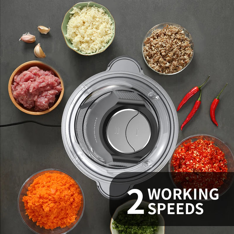 Guoheh Food Processor 350W Bi Level Blades 3 Speed Modes