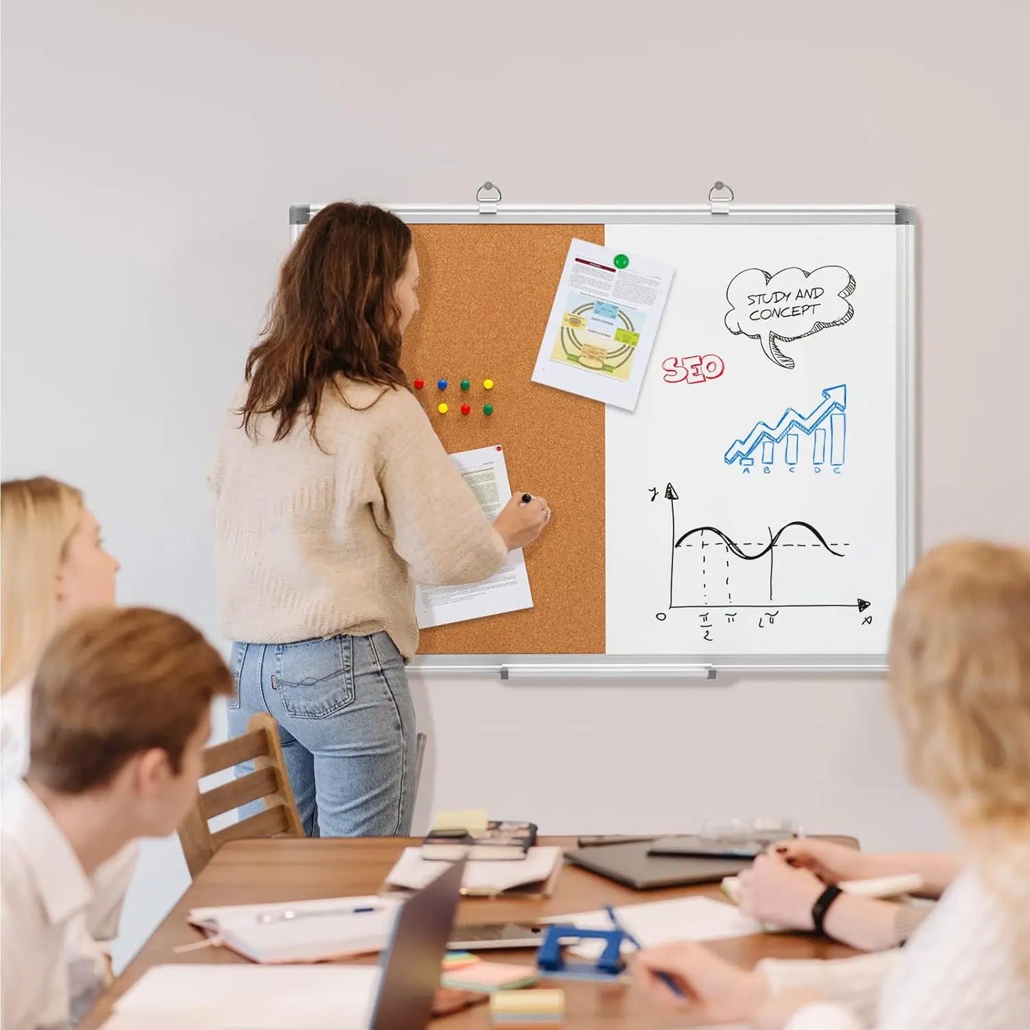 Magnetic Dry Erase Cork Board