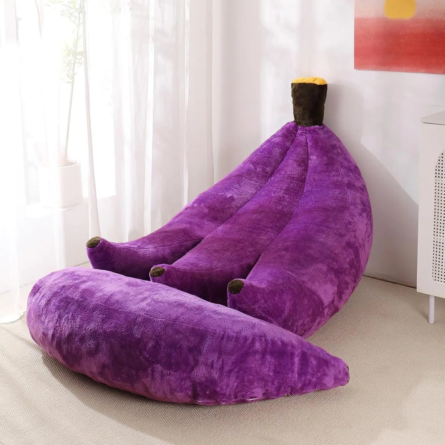 Banana Bean Bag Chair With Ottoman Convertible Lounger