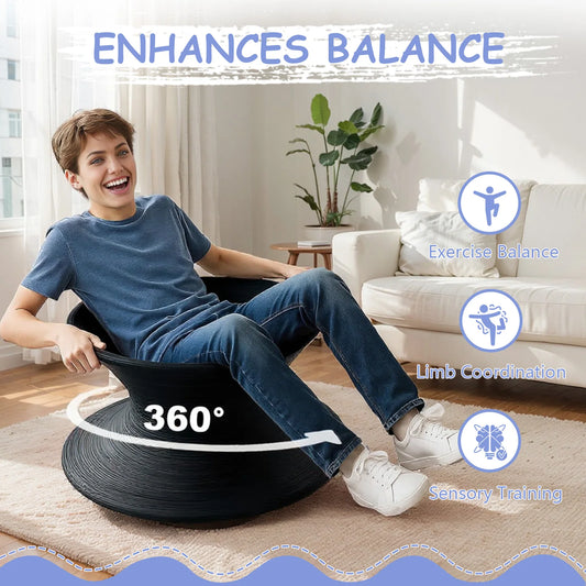 Gyro Spun Chair 360° Rotating Gyroscope Seat Swivel Chair Spinning Sensory Seat for Outdoor Backyard Playground Or Mall Play