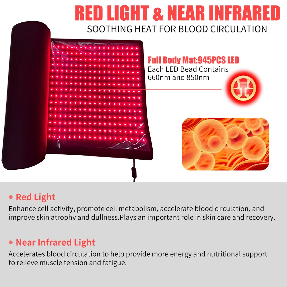 Full Body Infrared Light Therapy Mat for Relaxation and Pain