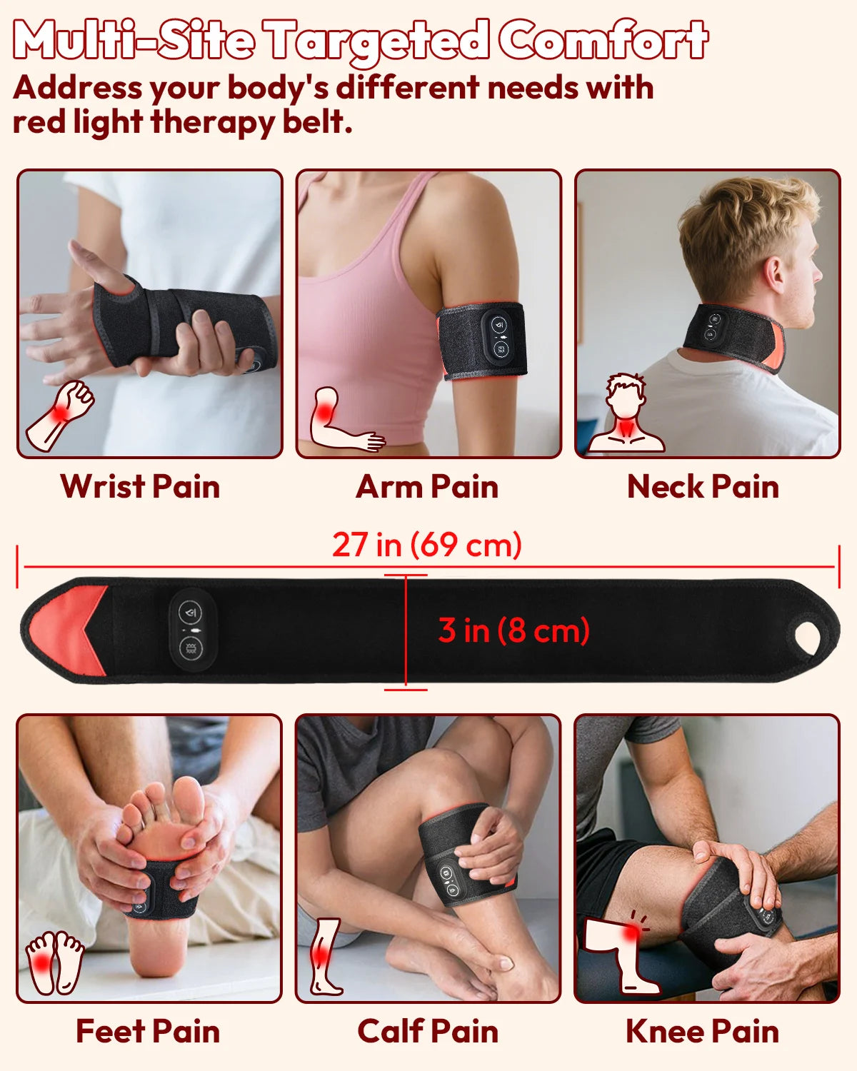 Infrared LED Red Light Therapy Wrap With Heat And Vibration