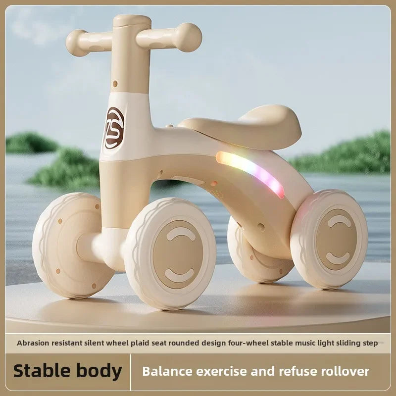MYGVNCE AntiTip Baby Balance Bike 4 Wheel Ride On Walker