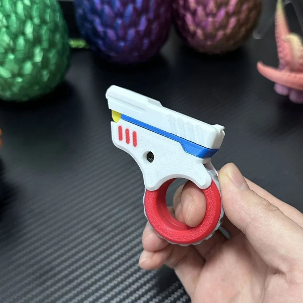 3D Printed Office Desk Fidget Gun Ring Toy for Stress