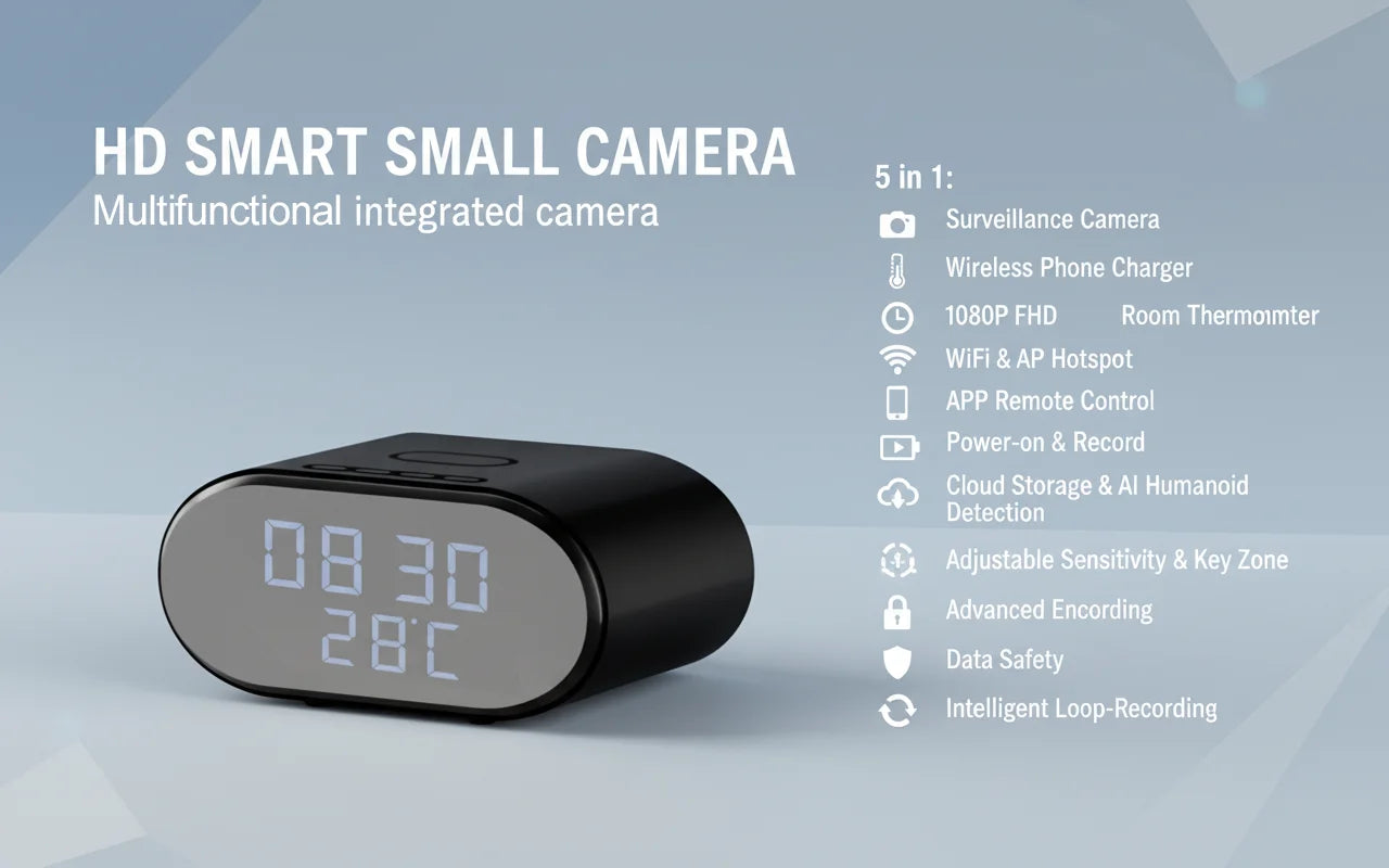 4K Ultra HD Clock Camera WiFi Indoor Security Camera With Alarm