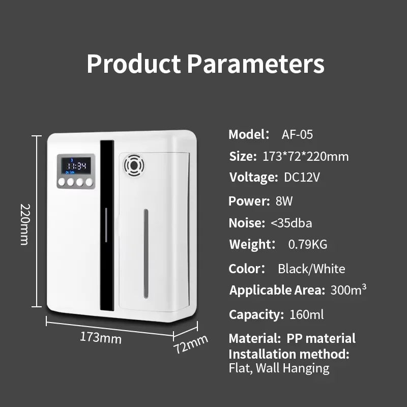 NAMSTEC Bluetooth Aroma Diffuser 200ml 300m3 Coverage Wall Hanging