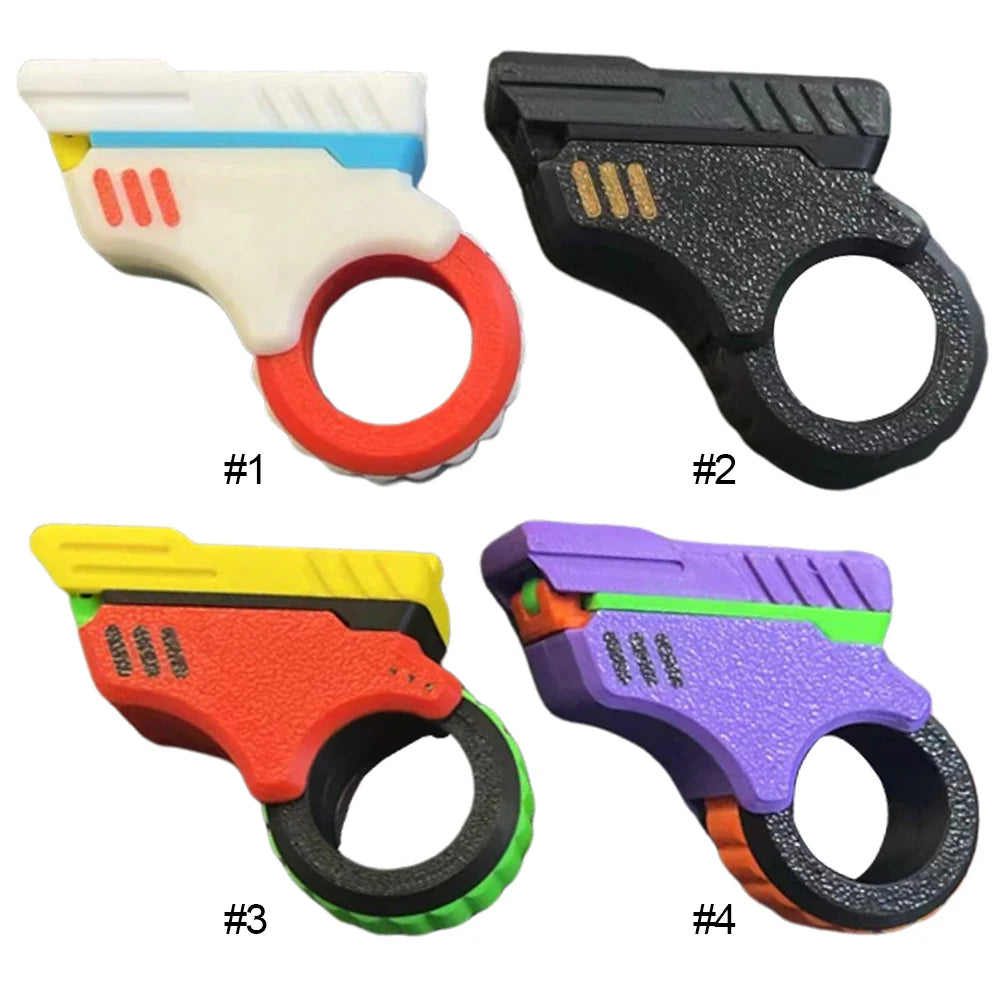 3D Printed Office Desk Fidget Gun Ring Toy for Stress
