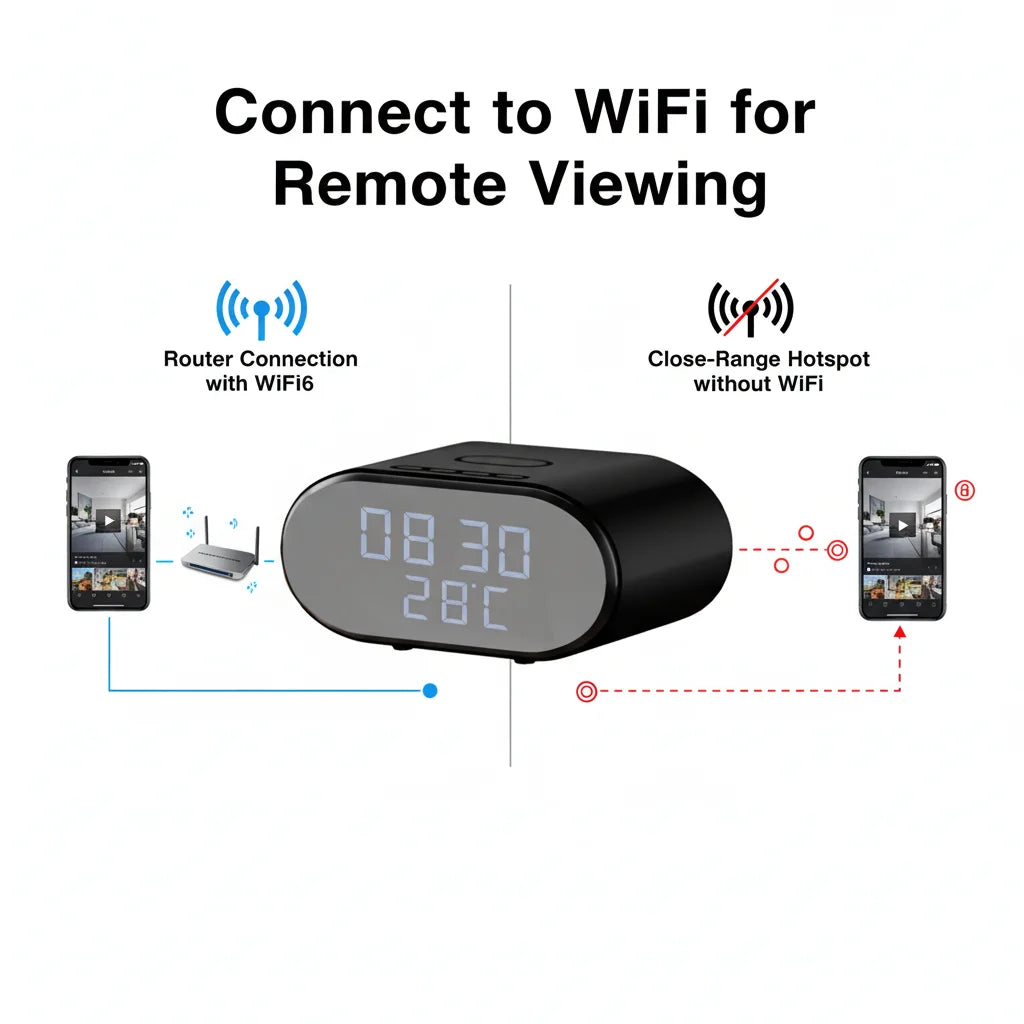 4K Ultra HD Clock Camera WiFi Indoor Security Camera With Alarm