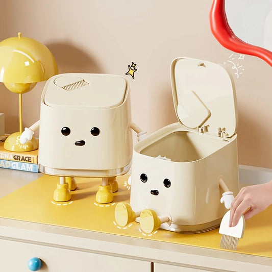 Cute Mini Desktop Trash Can For Office Desk Organization