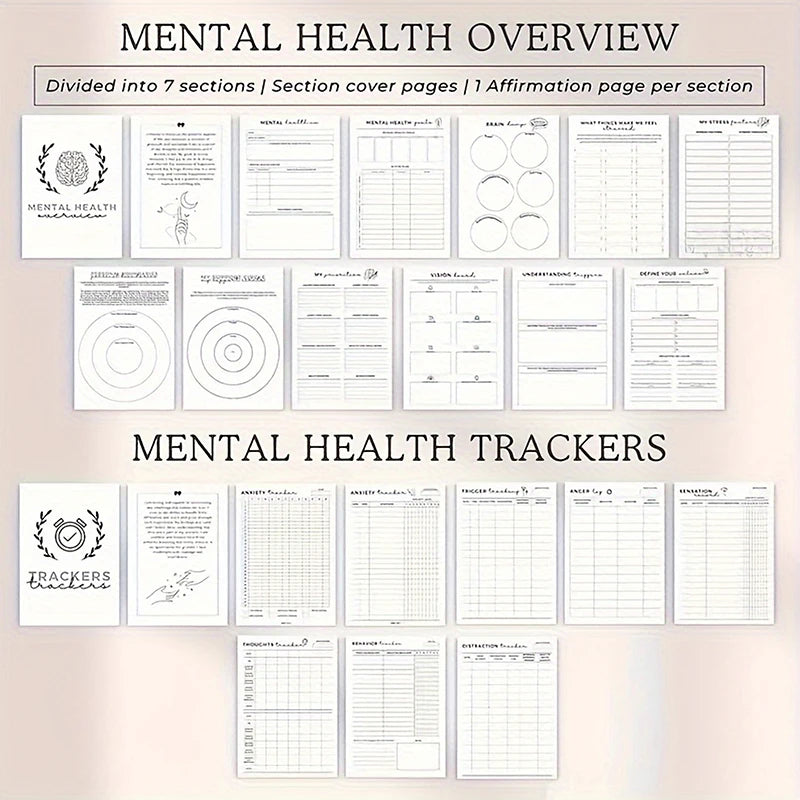 Anxiety And ADHD Guided Wellness Journal With Mood Tracker Prompts