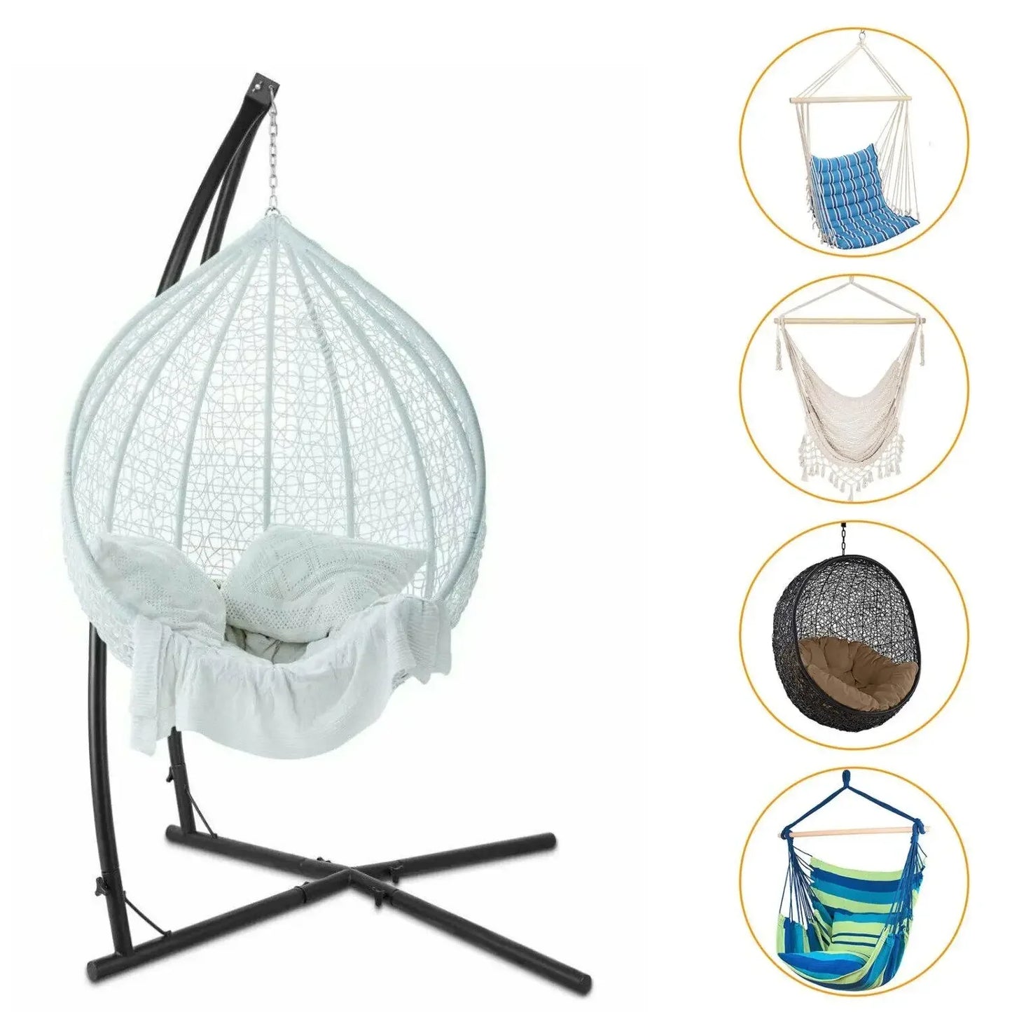 Hammock Chair Stand Solid Steel Frame With Hook for Porch Swing Hammock Chair Adjustable high 210cm