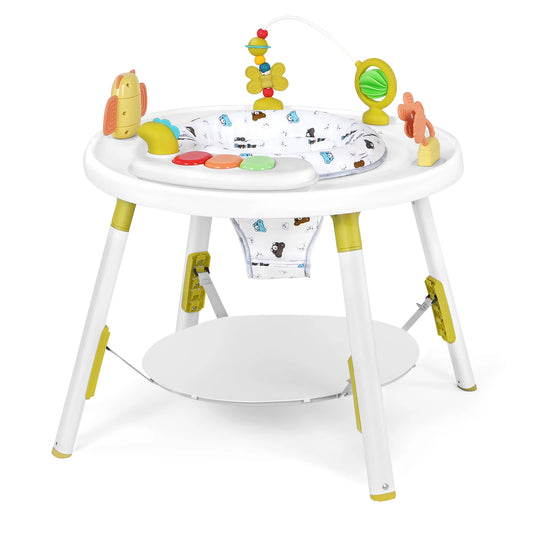Multi-Functional Baby Play Center – 3-in-1 Activity Center with Removable Toys, 360° Seat & Adjustable Height (Blue/Pink/Green)