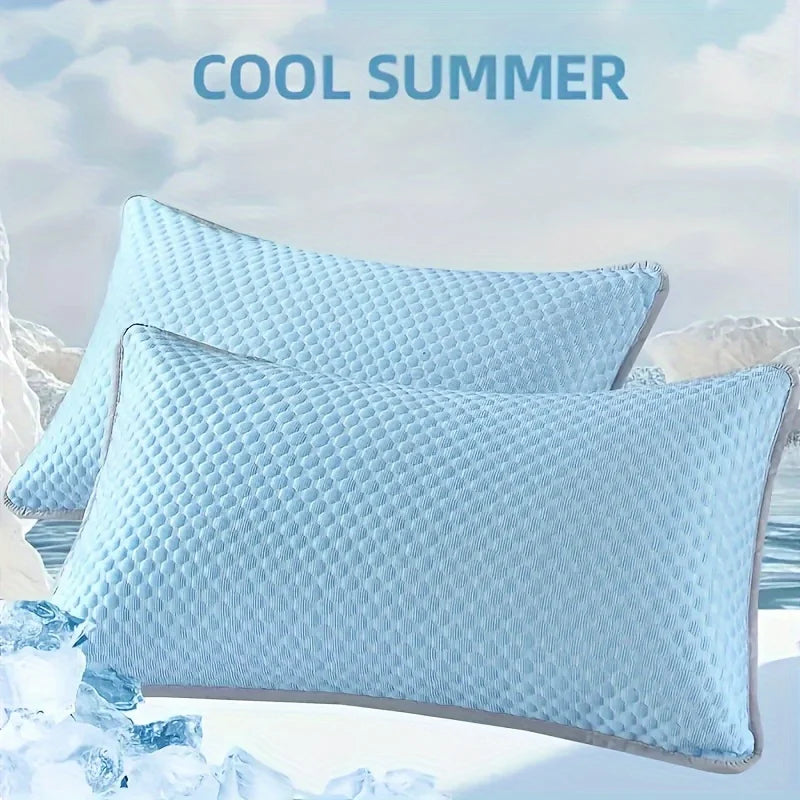 Summer Cooling Pillowcase Solid Color Ice Bean Bean Pillowcase Cool Feeling Air Conditioning Cover Washable (No Pillow) 48x74cm