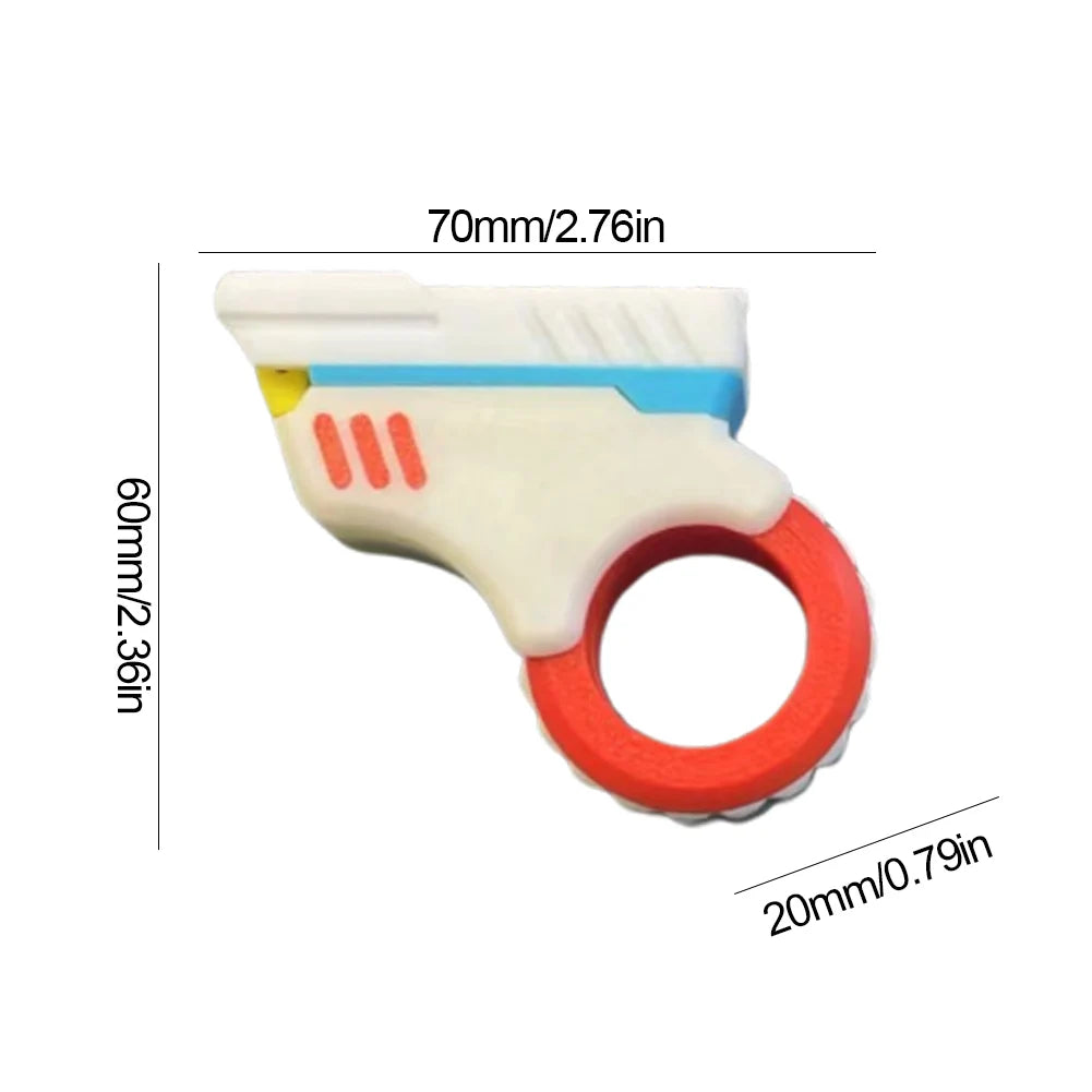 3D Printed Office Desk Fidget Gun Ring Toy for Stress