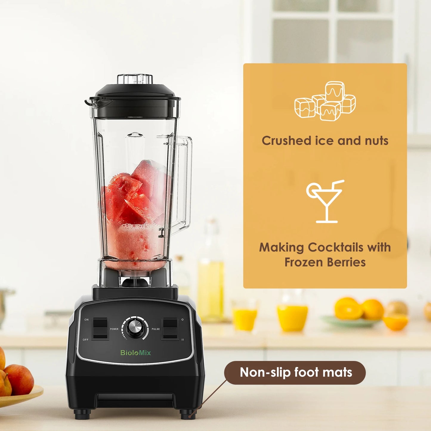 Biolomix BPA Free 3HP 2200W Heavy Duty Commercial Blender Juicer Processor